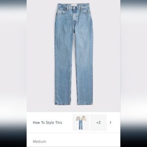 Abercrombie Curve Love Ultra High Rise  90s Straight Jean